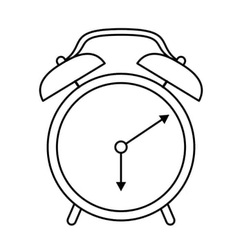 Alarm Clock Vintage Outline Icon vector