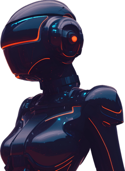 Cyborg robot female with red lights free png