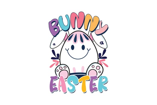 Bunny easter vector t-shirt design