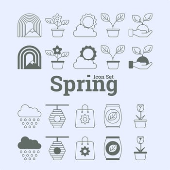 Springtime Inspiration  Icon Set vector