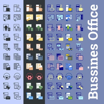 Essentials for Business  Office Icon Set vector