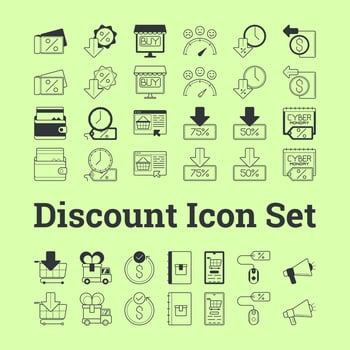 Big Savings Ahead  Discount Icon Set vector