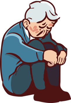 Old person is lonely png graphic clipart design
