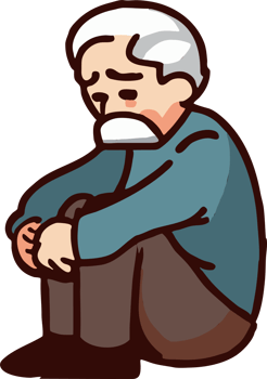 Old person is lonely png graphic clipart design