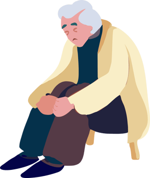Old person is lonely png graphic clipart design
