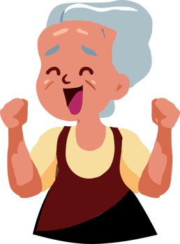 Old person feeling happy png graphic clipart design