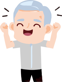 Old person feeling happy png graphic clipart design