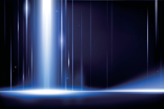 Futuristic abstract light rays on dark indigo blue background, 3d illustration vector