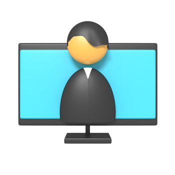icon profile on monitor screen of 3d rendering png