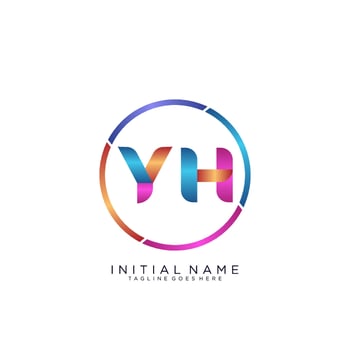 Letter YH colorfull logo premium elegant template vector