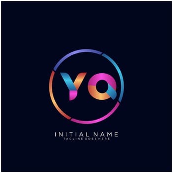 Letter YQ colorfull logo premium elegant template vector