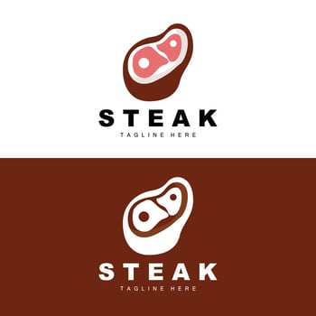 Beef Logo, Meat Steak Vector, Grill Cuisine Design, Steak Restaurant Brand Template Icon vector