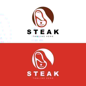 Beef Logo, Meat Steak Vector, Grill Cuisine Design, Steak Restaurant Brand Template Icon vector