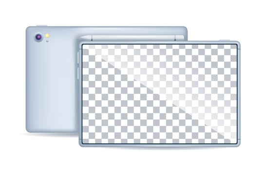 3D Silver Tablet Mockup vector