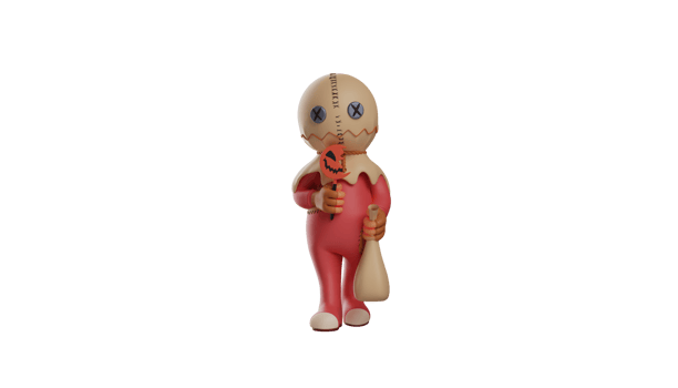 3D illustration. Kids Trick r Treat 3D Cartoon Character. Boy in Trick r Treat costume stand up and look scary. Boys wear costumes to carry out a tradition. 3d cartoon character png