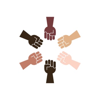 logo design vector hands united no racist