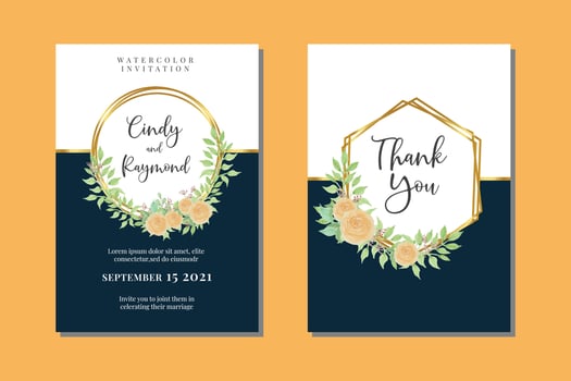 Wedding Invitation Rose Flower vector