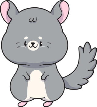 Cartoon cute Chinchilla, Animal png