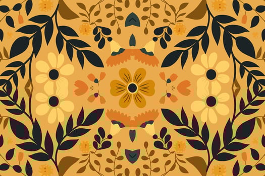 Floral seamless pattern light yellow tone background. Abstract graphic line modern elegant minimal vintage retro style. Design for fabric texture textile print art background wallpaper tile backdrop. vector