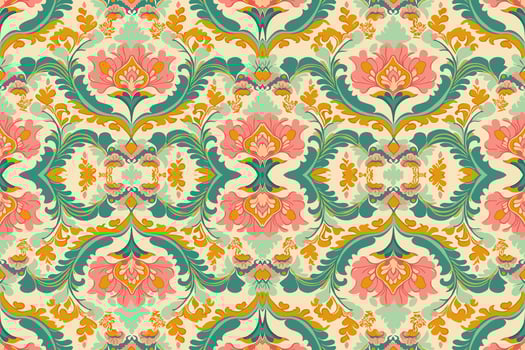 Ikat small floral seamless pattern pastel background. Abstract graphic line modern elegant minimal vintage retro style. Design for fabric texture textile print art background wallpaper tile backdrop. vector