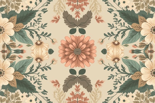 Floral seamless pattern light tone background. Abstract graphic line modern elegant minimal vintage retro style. Design for fabric texture textile print art background wallpaper tile backdrop. vector