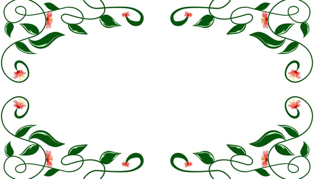 Background illustration of hibiscus twig frame vector