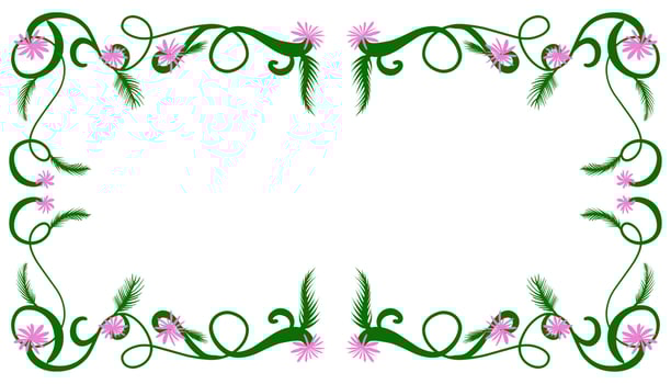 Mimosa pudica frame illustration background vector