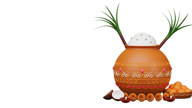 Pongal Festival Elements In 3D Rendering. png