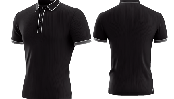 Polo shirt short Sleeve print mockup, 3d render, Front and back, copy space, png