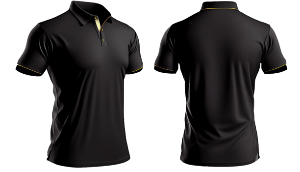 Polo shirt short Sleeve print mockup, 3d render, Front and back, copy space, png