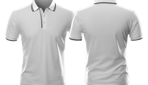 Polo shirt short Sleeve print mockup, 3d render, Front and back, copy space, png