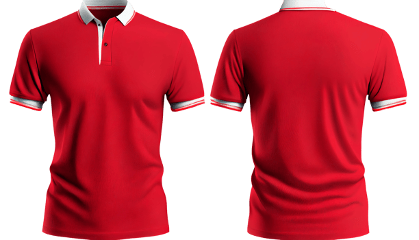 Polo shirt short Sleeve print mockup, 3d render, Front and back, copy space, png