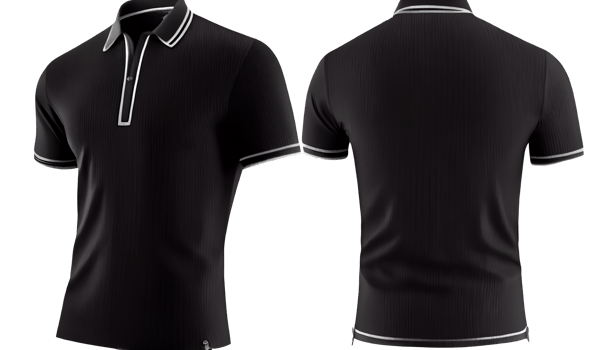 Polo shirt short Sleeve print mockup, 3d render, Front and back, copy space, png