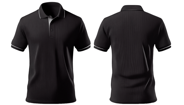 Polo shirt short Sleeve print mockup, 3d render, Front and back, copy space, png