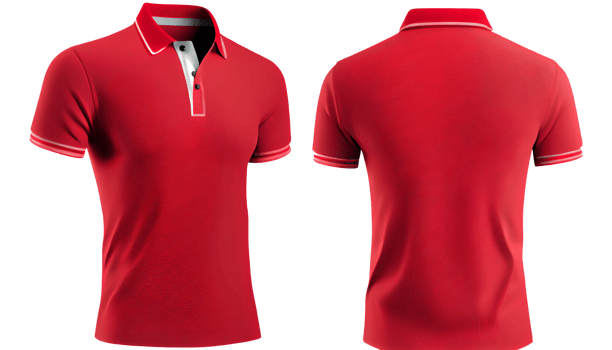 Polo shirt short Sleeve print mockup, 3d render, Front and back, copy space, png