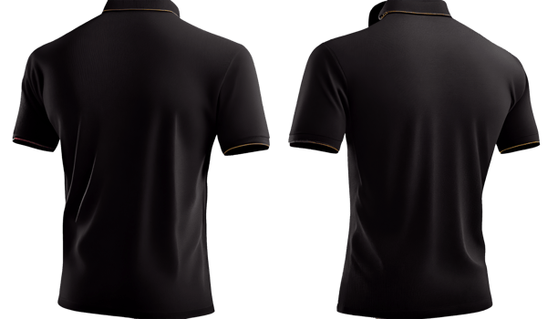 Polo shirt short Sleeve print mockup, 3d render, Front and back, copy space, png