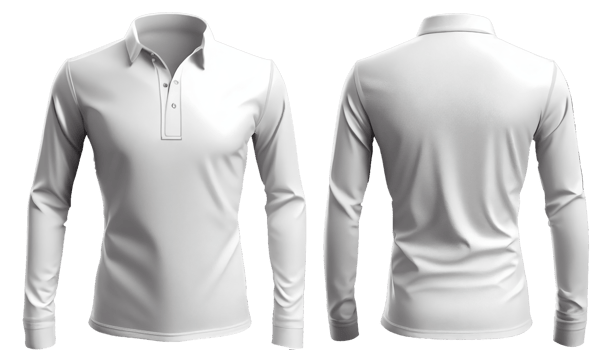 Polo shirt short Sleeve print mockup, 3d render, Front and back, copy space, png