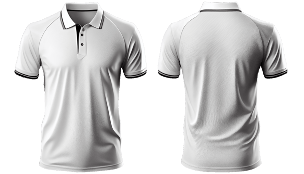 Polo shirt short Sleeve print mockup, 3d render, Front and back, copy space, png