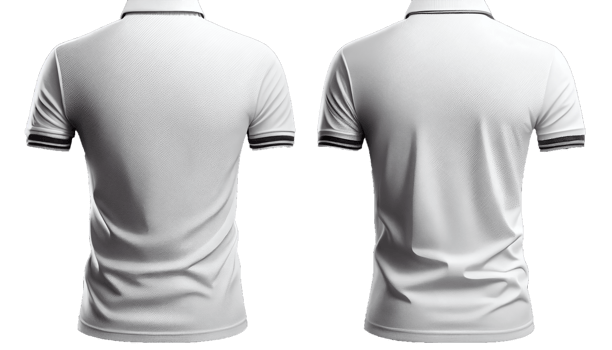 Polo shirt short Sleeve print mockup, 3d render, Front and back, copy space, png