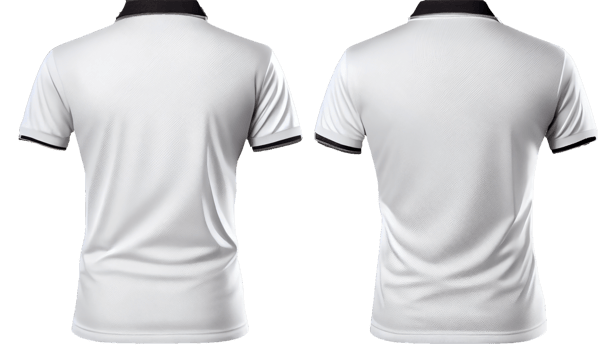 Polo shirt short Sleeve print mockup, 3d render, Front and back, copy space, png