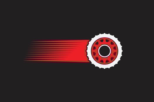 fast running wheel logo vector