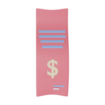 3D Render Illustration of Bill Or Payment Receipt Icon. png