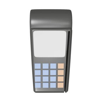 Isolated Pos Machine Icon In 3D Render. png