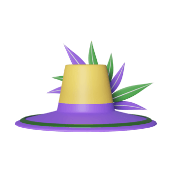 Isolated Feather Hat Icon In 3D Render Style. png