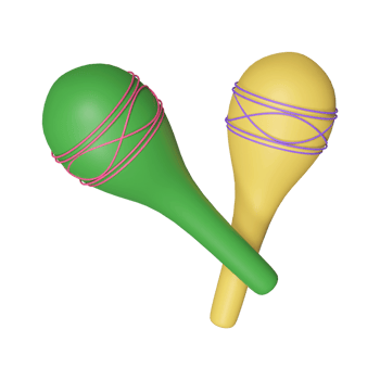 Green And Yellow Maracas Icon In 3D Render. png