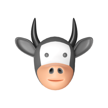 3D Render Cute Cartoon Cow Or Ox Head Icon. png