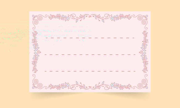 Isolated Filigree Card Or Notebook Label Over Beige Yellow Background. vector