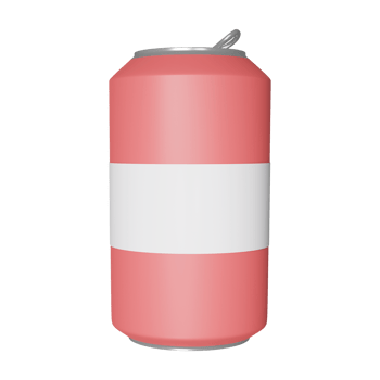 Light Red And White Drink Can Icon In 3D Render. png
