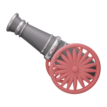 3D Render Of Cannon Icon In Grey And Pink Color. png