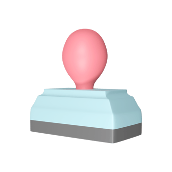 Pink And Blue Stamper Icon In 3D Render Style. png